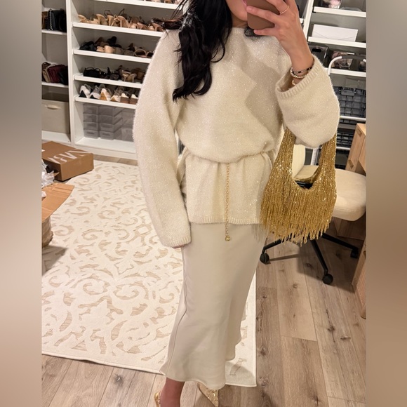 H&M NWT ivory off white sparkly oversized knit sweater - Picture 5 of 5